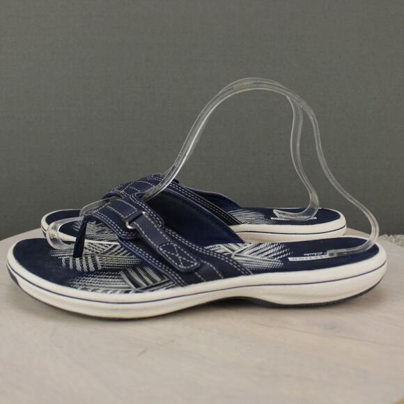 Clarks Sport Sandals Adjustable Outdoor Womens 9 Navy Blue Shoes - Picture 5 of 9